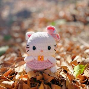 HelloKitty Pink Crochet Doll | Amigurumi HelloKitty Plush | Handmade Sanrio HK